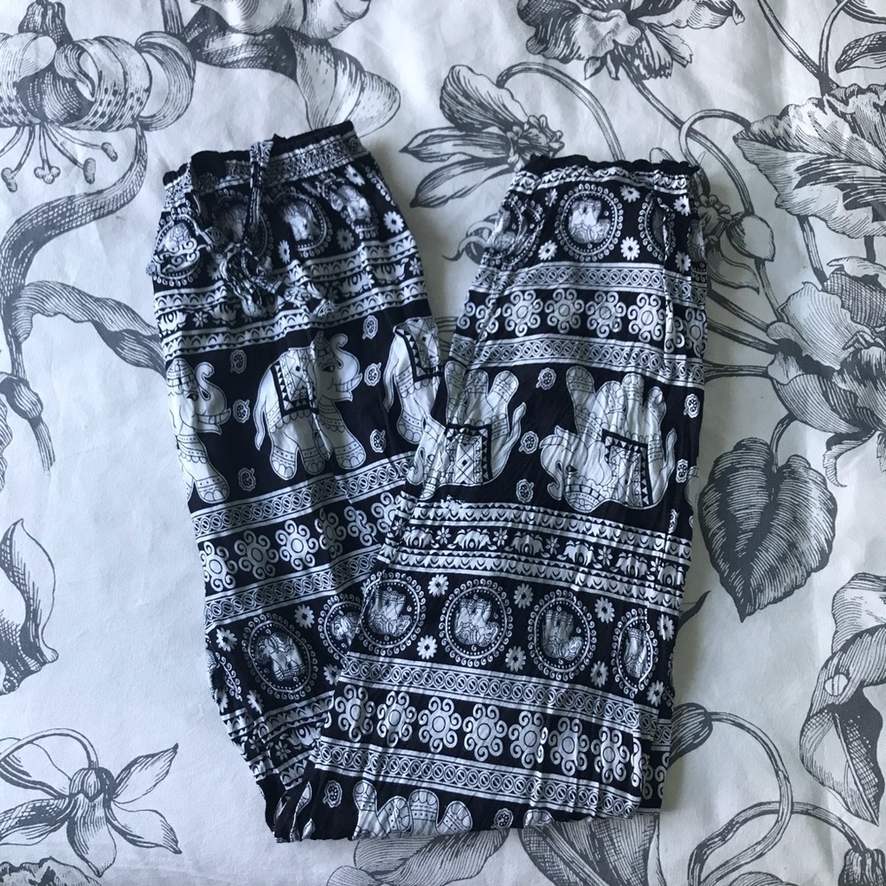 boho elephant stretch pants